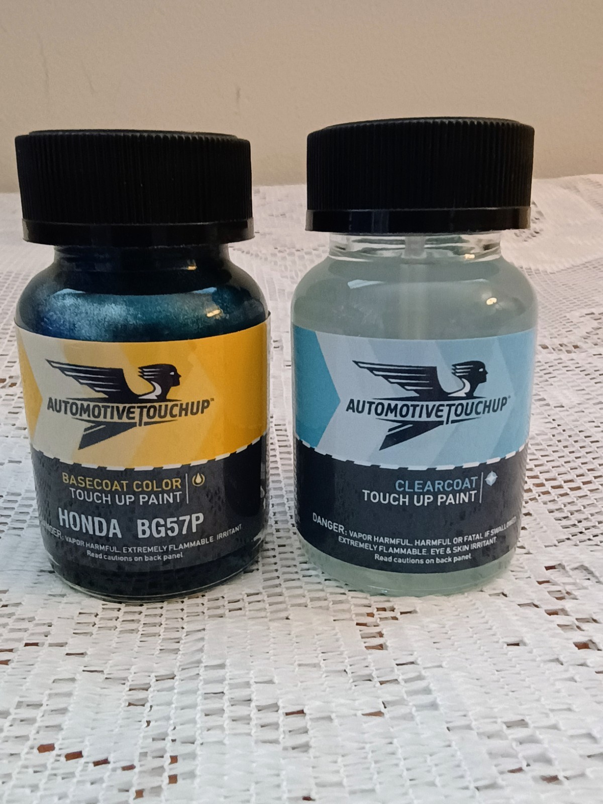 Microfinish Automotive Touchup Paint Honda BG57P + Clearcoat 2oz Brush In Bottle