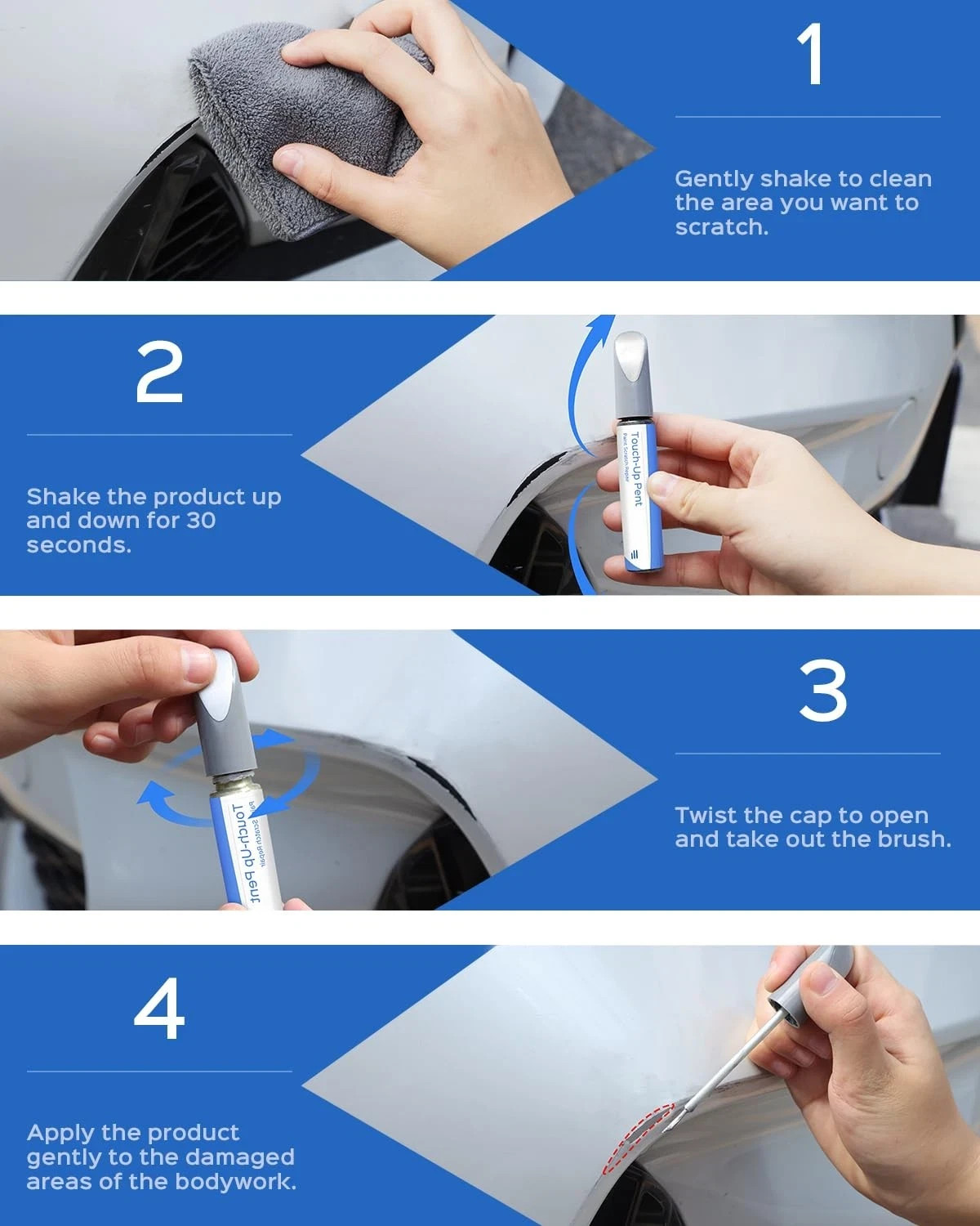 Touch Up Paint for GM White Diamond Metallic Tricoat WA800J GBN Pen