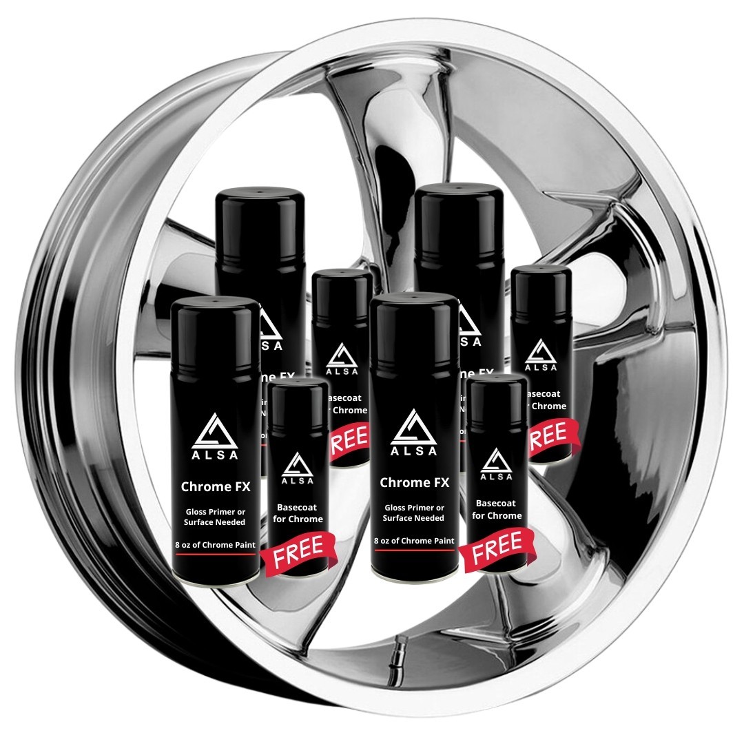 Genuine Alsa Chrome FX Paint Pack of 4 – Free Basecoat Included – Up to 100 sqft