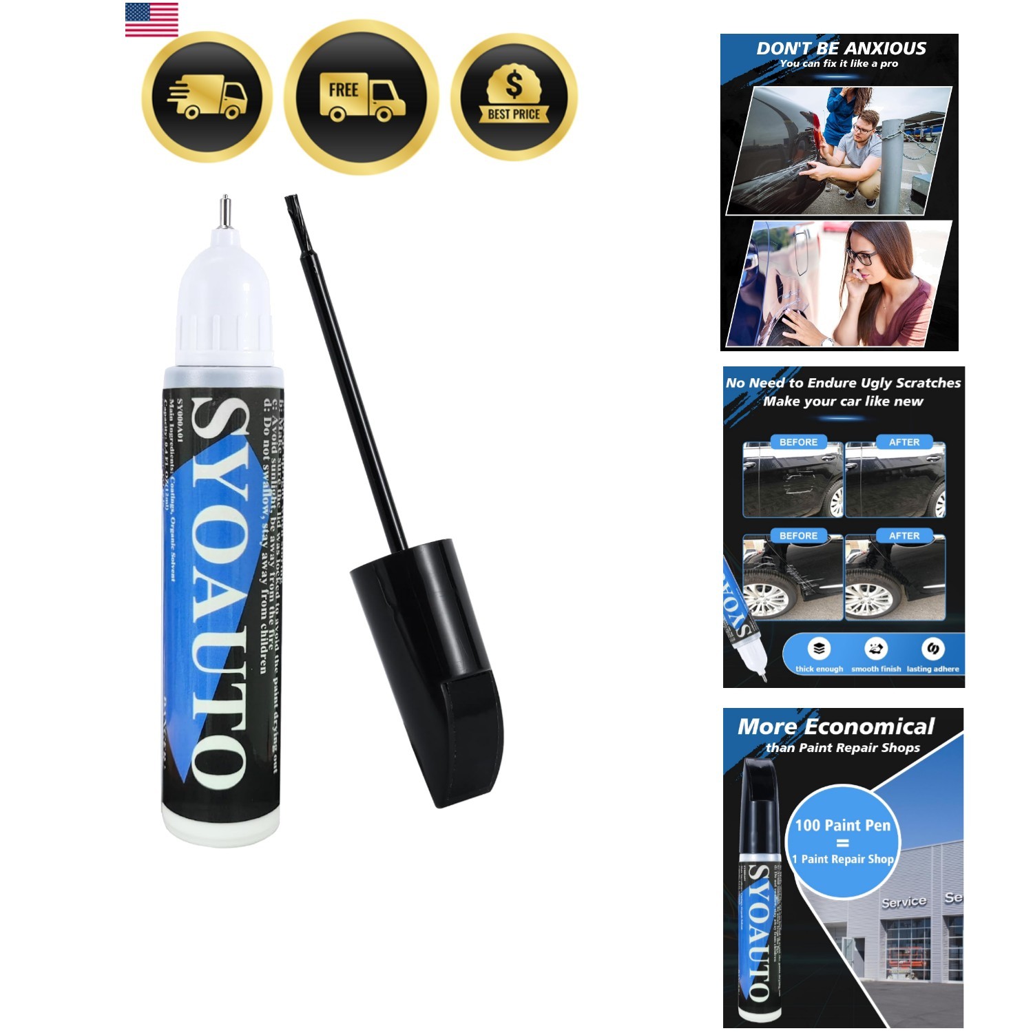 Black Touch Up Paint for Cars, Auto Touch Up Paint Black Scratch Repair Autom…