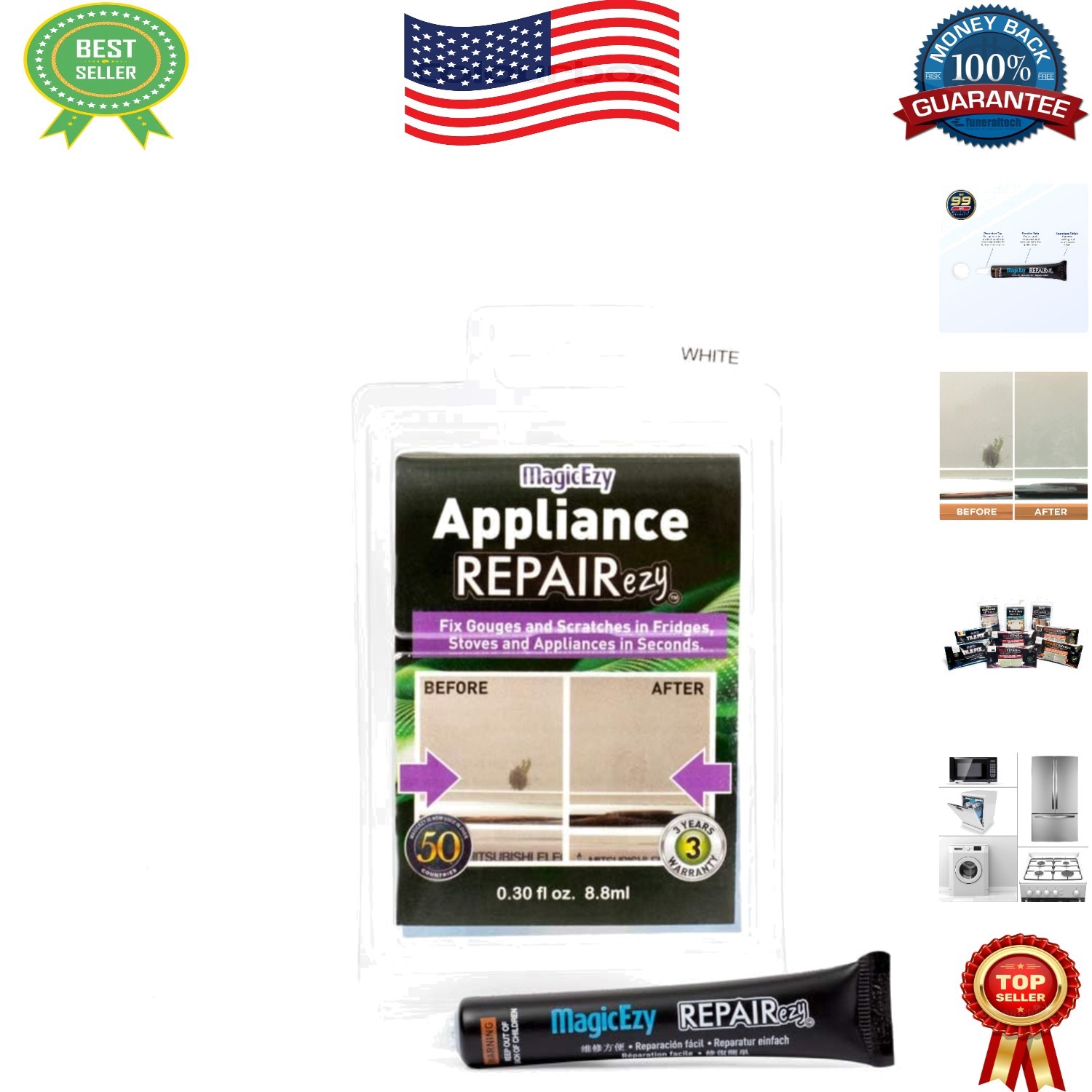 Multi-Surface Enamel Scratch Repair Paint—Quick Dry for Stoves and Microwaves