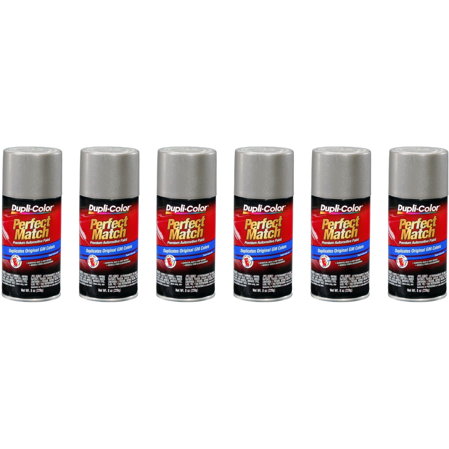 Duplicolor BGM0490 Perfect Match GM Pewter Metallic 8 oz Aerosol WA382E – 6 PACK