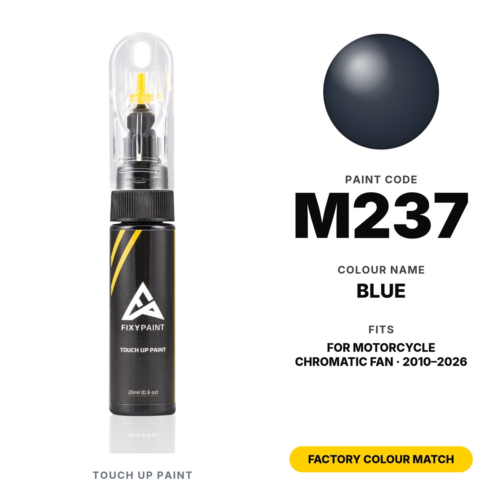 Motorcycle Chromatic Fan M237 Blue Colour Matched Touch Up Paint Kit Ute Paint