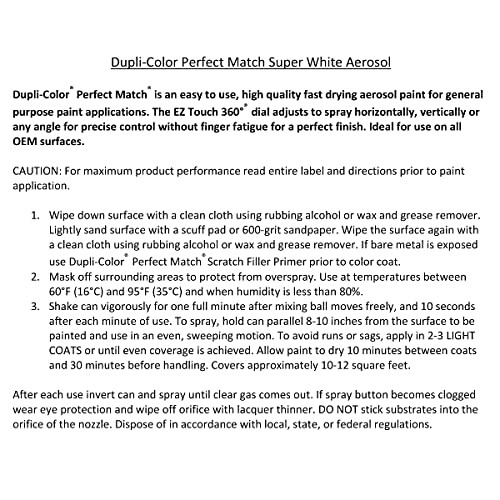 Dupli-Color EBNS05627 Perfect Match Nissan Super White 326 8 oz (pack of 2)