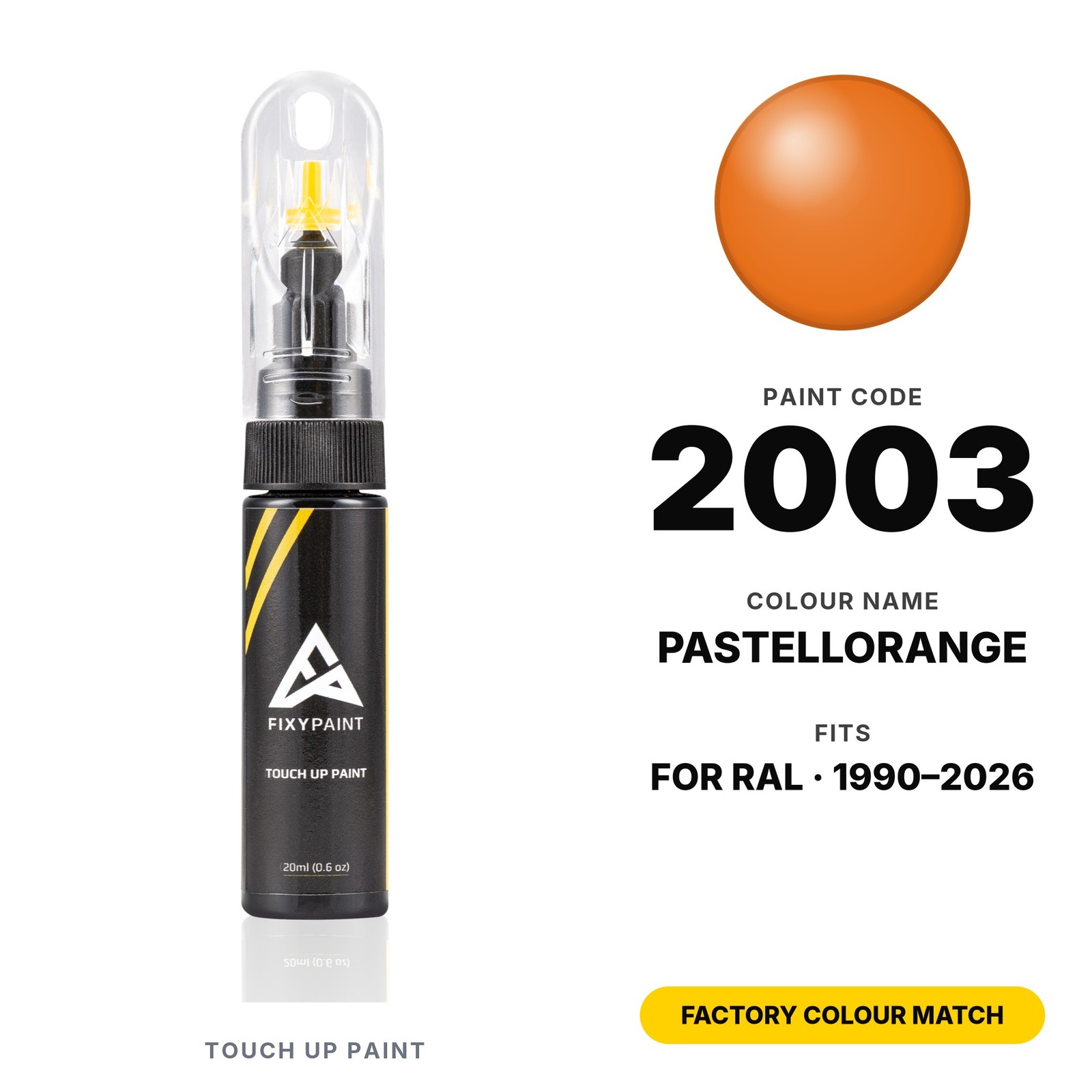 RAL 2003 Pastellorange Colour Matched Touch Up Paint Touch Up Chip Repair Kit