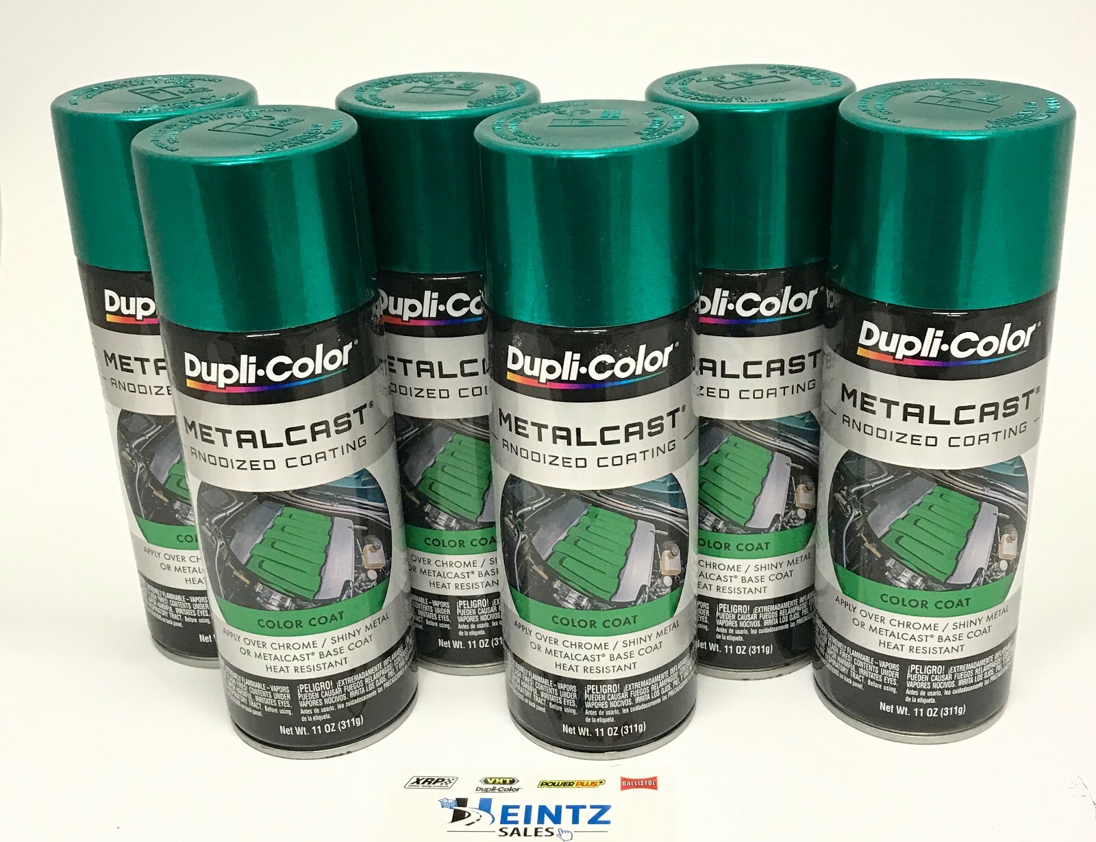 Duplicolor MC203-6 PACK MetalCast GREEN Anodized Heat Resistant Coat – 11oz