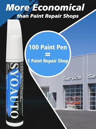 White Touch Up Paint for Cars Enamel Pen Brush Applicator 0.4 oz Pure White