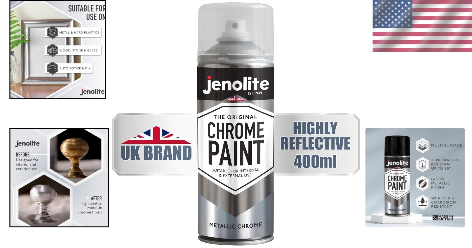 Reflective Chrome Spray Paint – 400ml for Indoor & Outdoor Use – Durable Finish