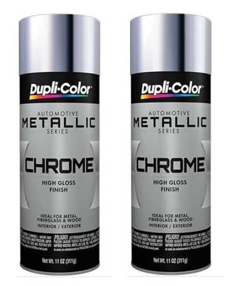Duplicolor CS101 Instant Chrome Metallic Enamel Spray Paint 12 Oz Can (2 Pack)
