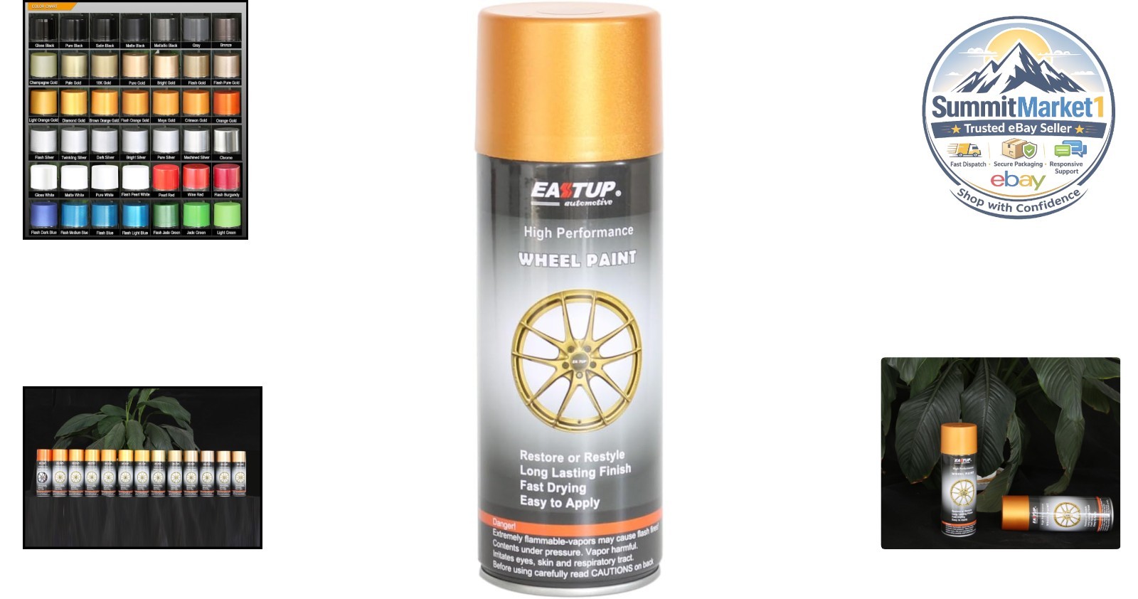 Maya Orange Gold Wheel Paint Acrylic Enamel Rim Coating Spray