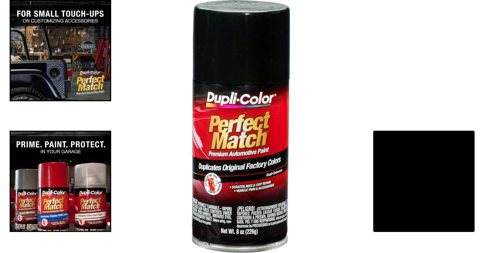 Universal Gloss Black Automotive Spray Paint – 8 oz Water Resistant Lacquer