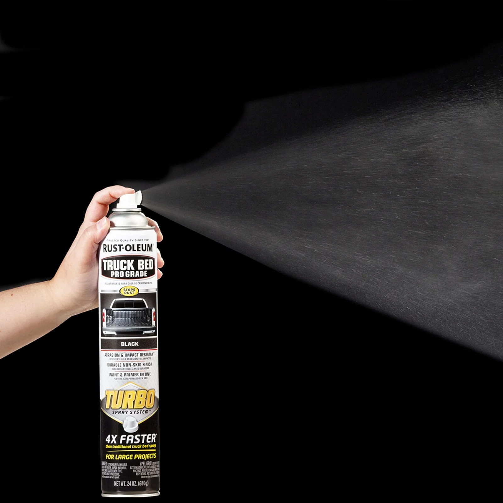 (2 pack) Stops Rust Turbo Automotive Flat Textured Truck Bed Spray Paint, Black