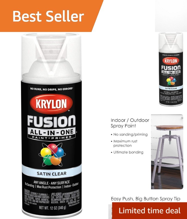 12 oz Clear Fusion Spray Paint – Quick Drying, Rust-Resistant for Indoor/Outdoor