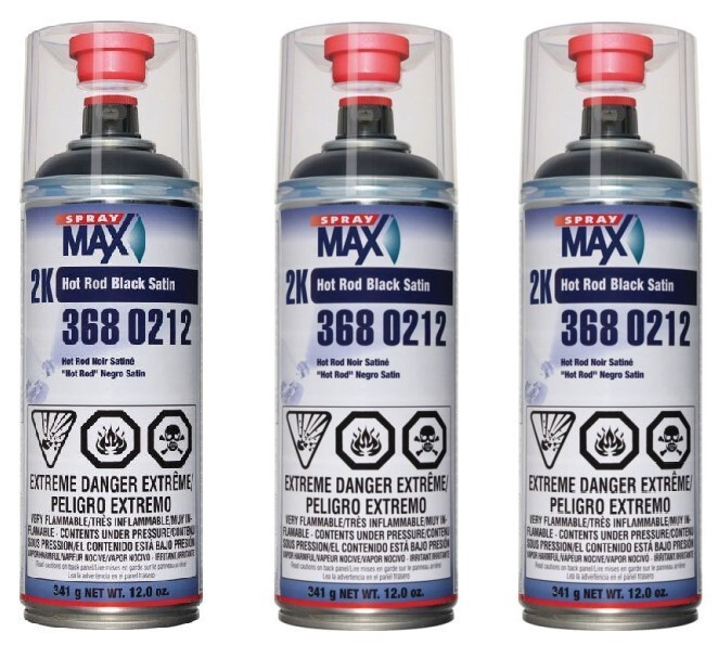 SprayMax 2K Hot Rod Black Paint 3680212 (3 Pack)
