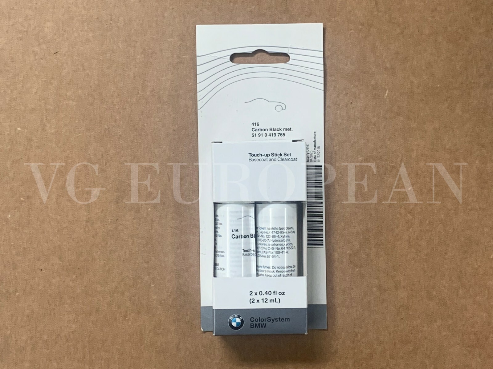 BMW Genuine Factory Touch Up Paint Stick Set 416 Carbon Black Metallic NEW