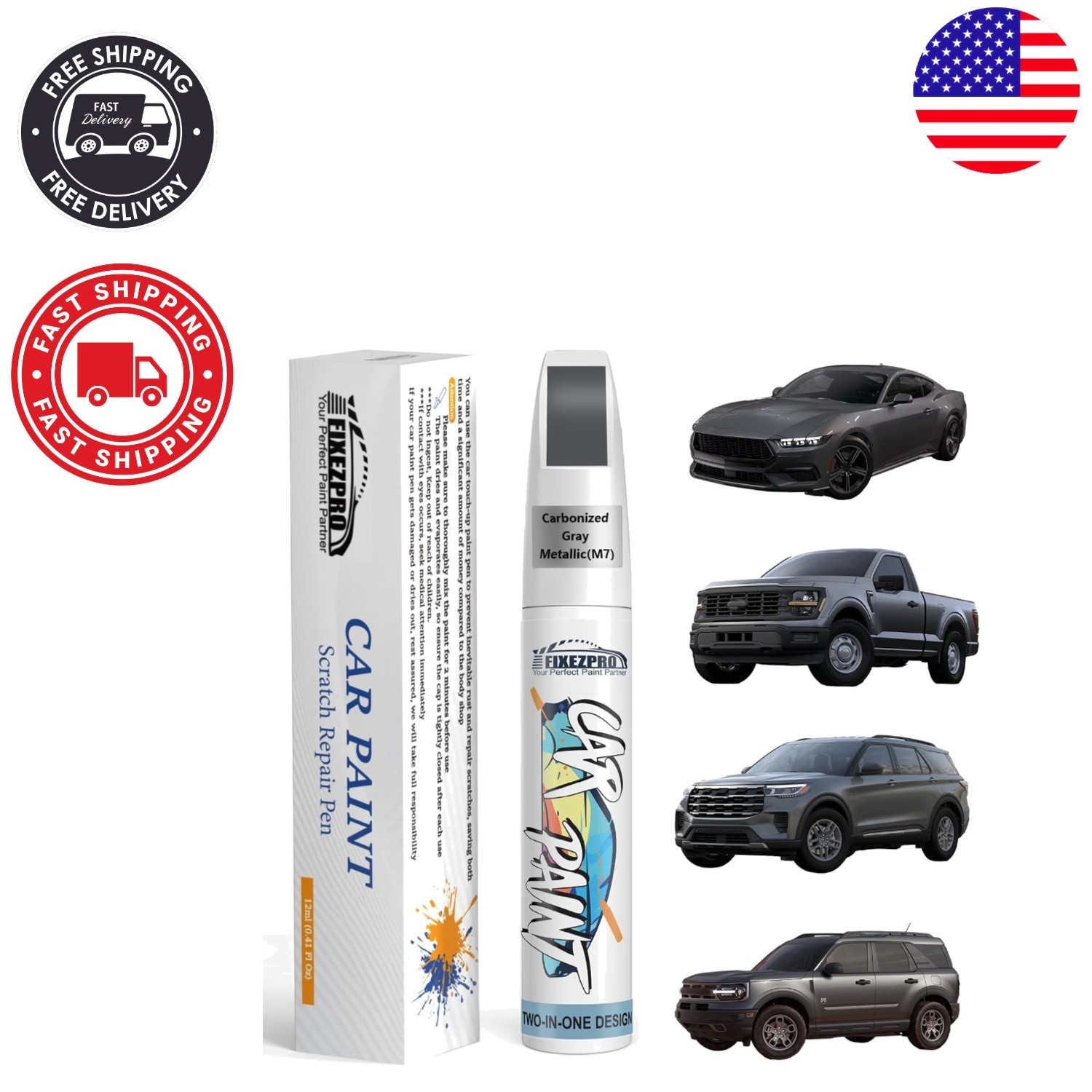 Quick & Easy Carbonized Gray Paint Repair Pen for Ford Models – Rust Resistant