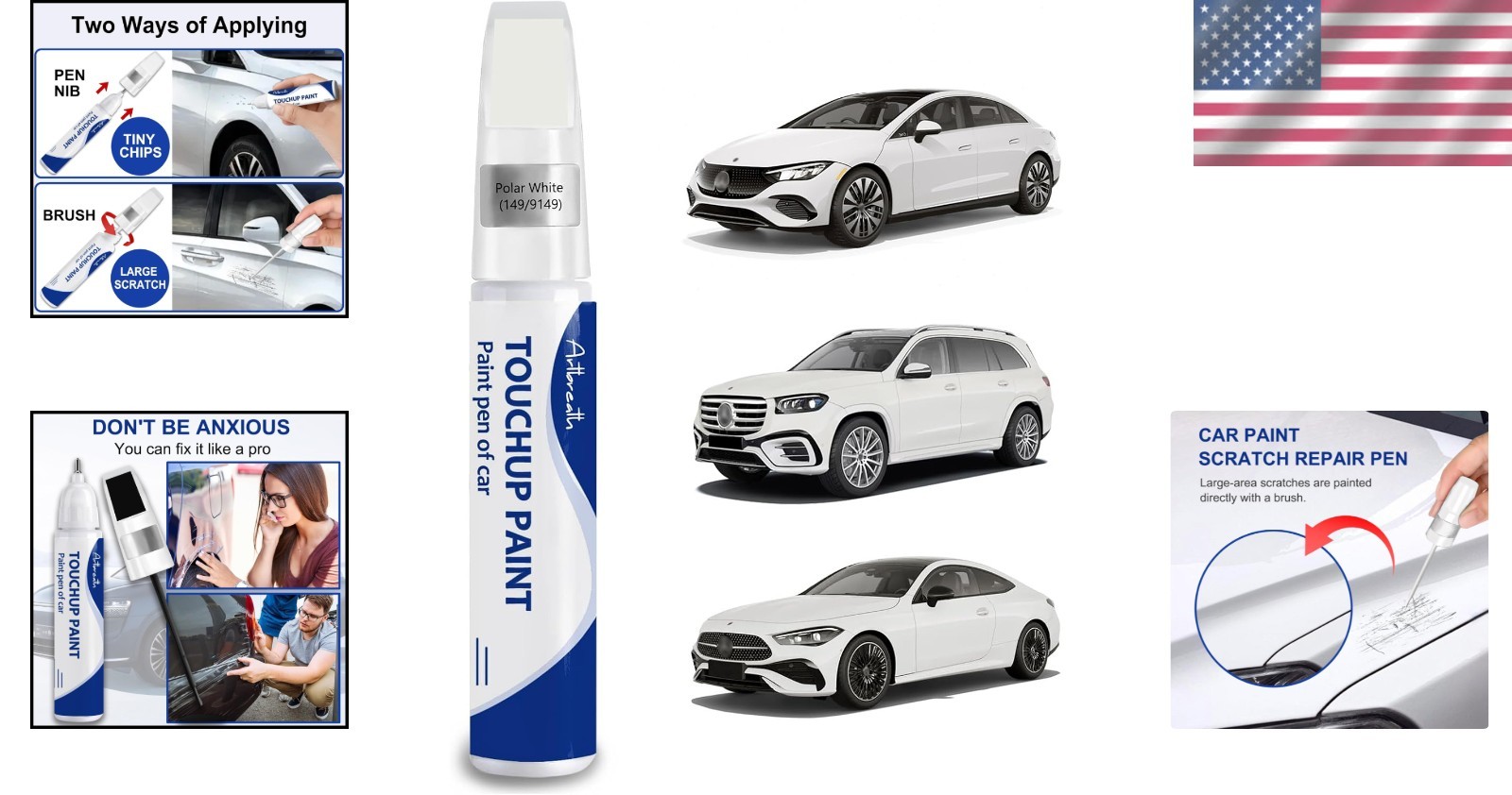 Mercedes-Benz Polar White 149/9149 Touch Up Paint – Quick-Dry, Chip Resistant