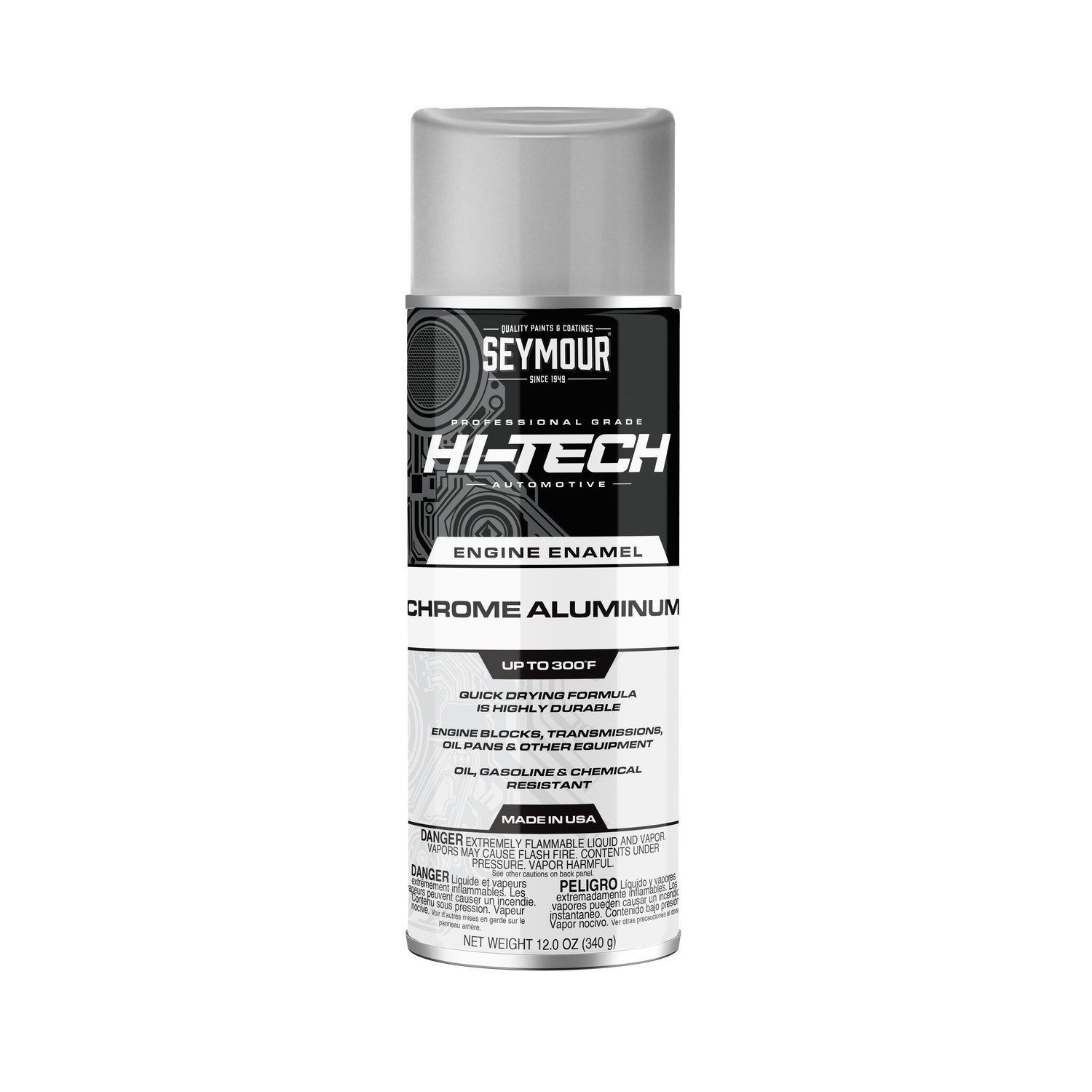 Seymour EN-41 Hi-Tech Engine Enamel Spray PaintChrome Aluminum (12 oz)