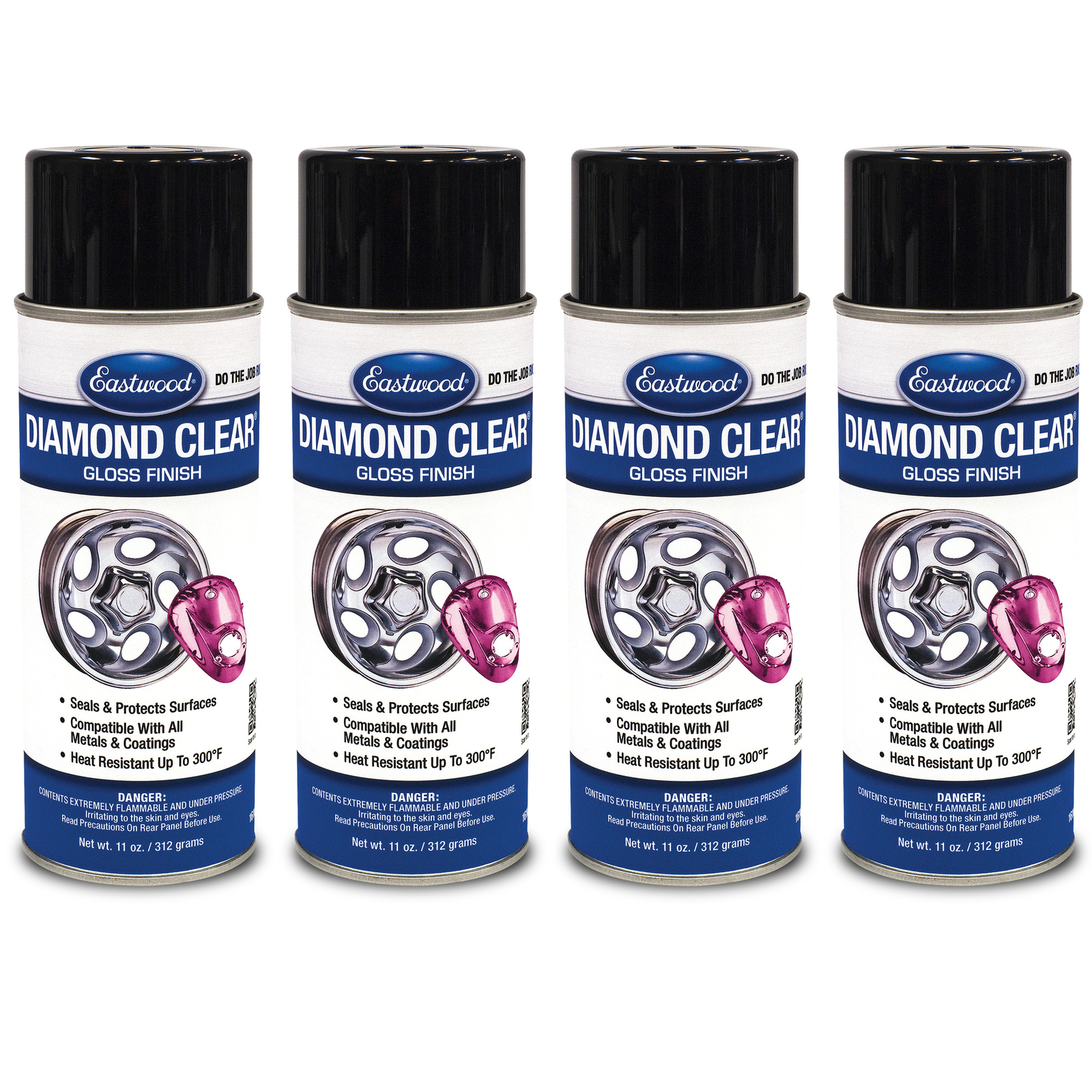 Eastwood Diamond Clear DTM and Painted Surfaces Aerosol Gloss 4 Pack