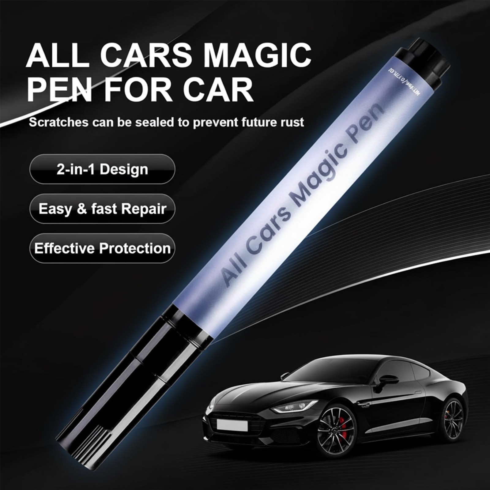 Car Scratch Remover Pen – Weatherproof Touch-Up Paint for Minor Scratches, 2Pcs