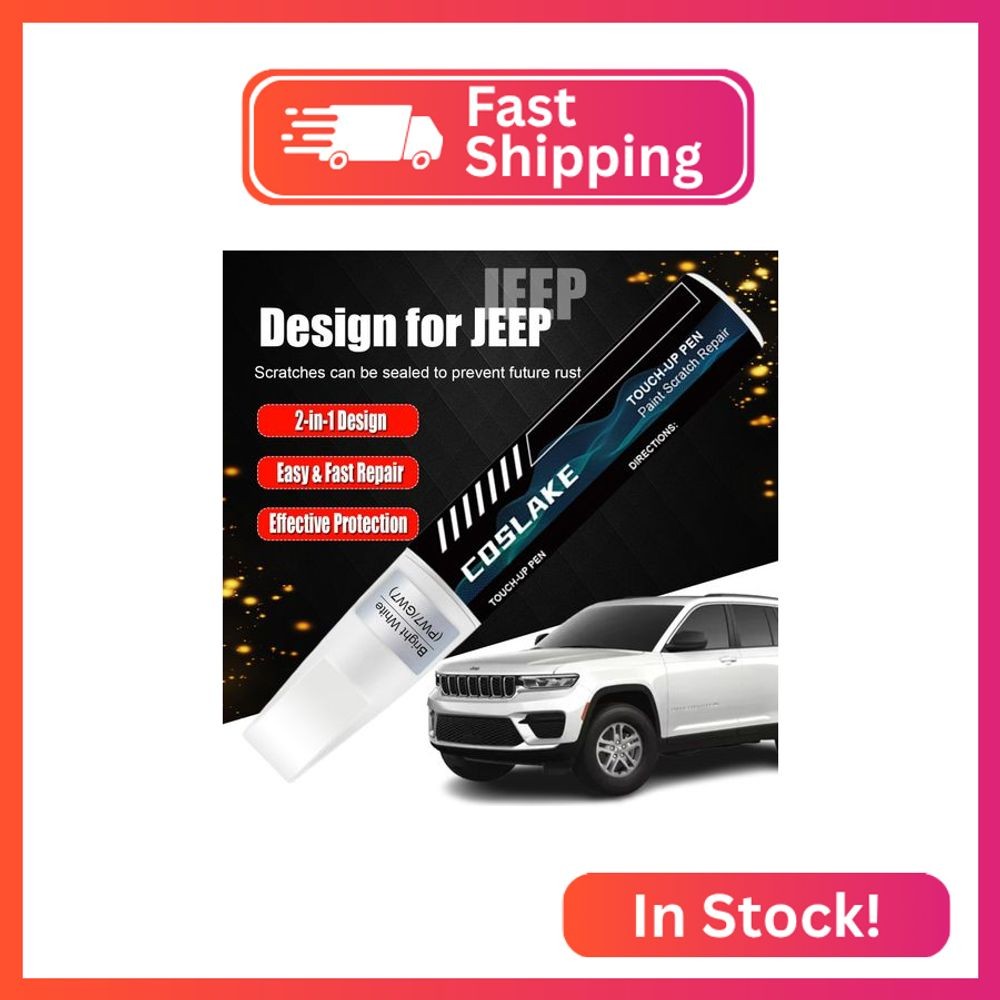 COSLAKE Car Touch Up Paint(Bright White(PW7/GW7)) for Jeep, Car Paint Scratch Re
