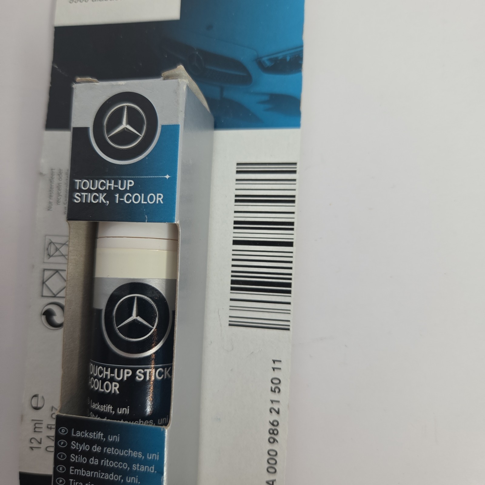 Mercedes-Benz Genuine Touch-Up Paint Stick 9960 Alabasterweiss Color 12ml 0.4