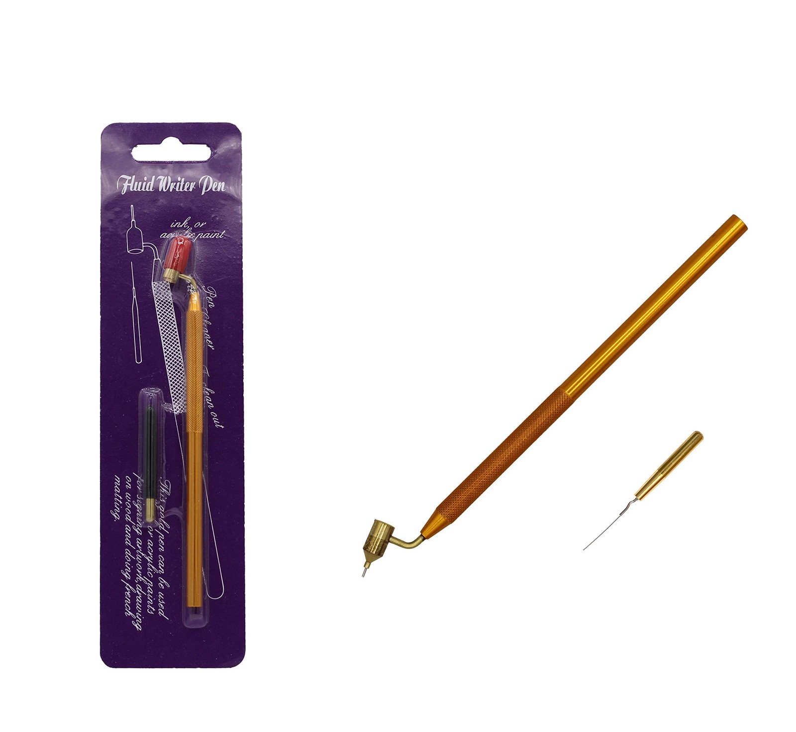 Fine Line Fluid Writer Paint Applicator Pen for Car Touch Up Detailing Tool Gold