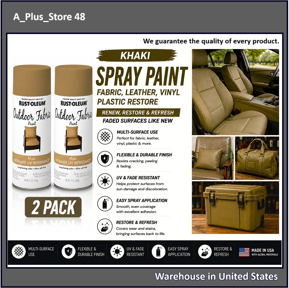 2PK Khaki Spray Paint Fabric Seats Carpet Furniture Outdoor Indoor Restore