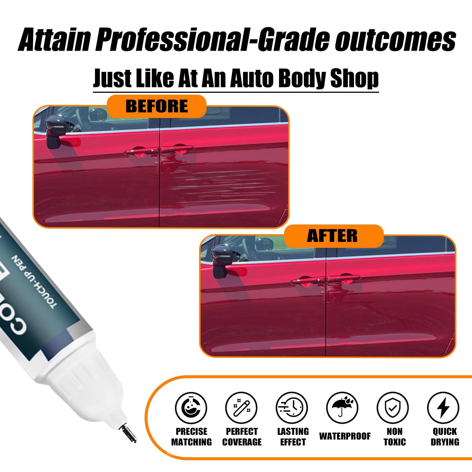 Touch Up Paint Pen For Chrysler PR6 ZR6 Red Hot Automotive Paint Repair