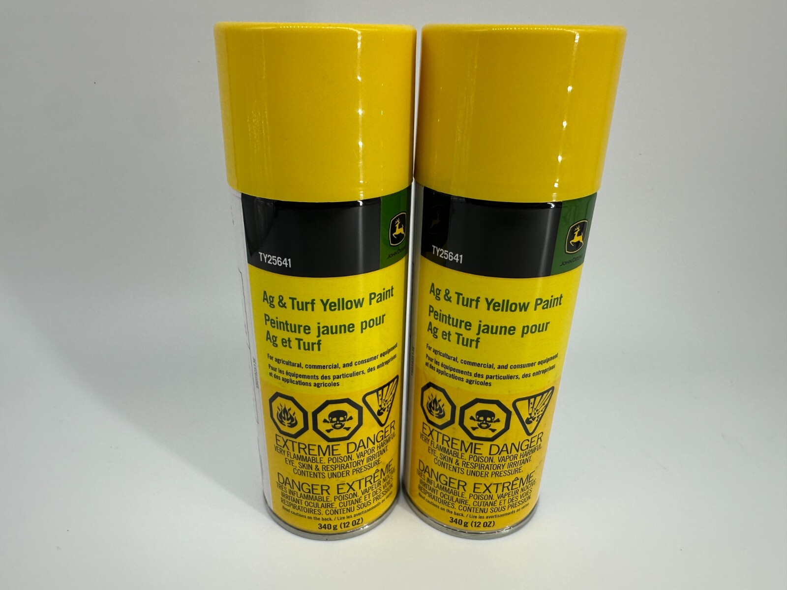 2 Cans John Deere Ag & Turf Yellow Spray Paint 12oz – TY25641