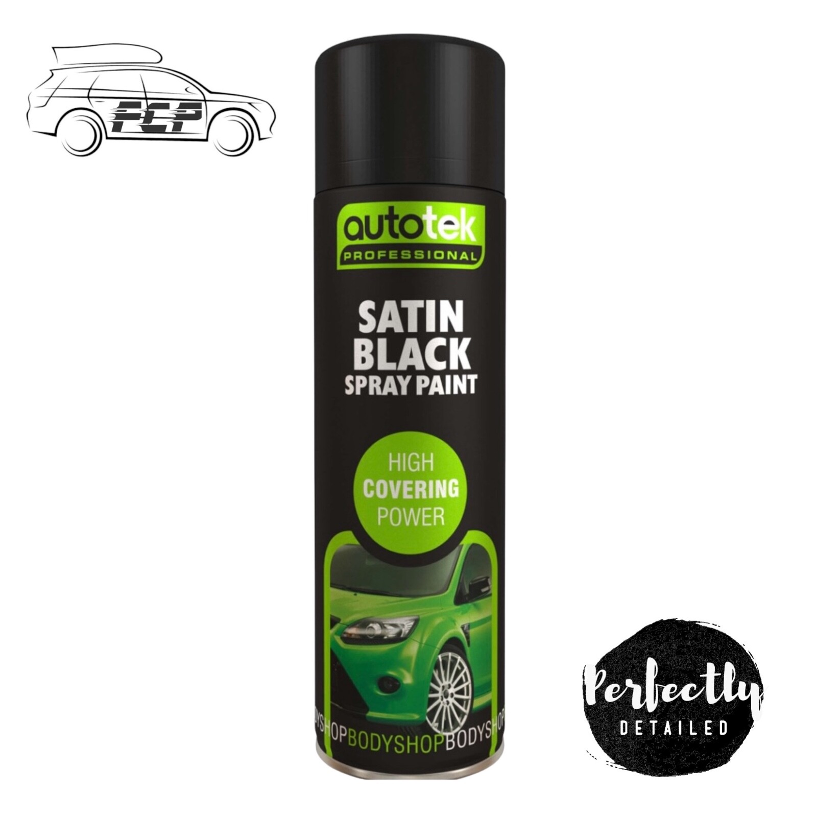 AutoTek Satin Black Multi-Purpose Aerosol Spray Paint 500ml