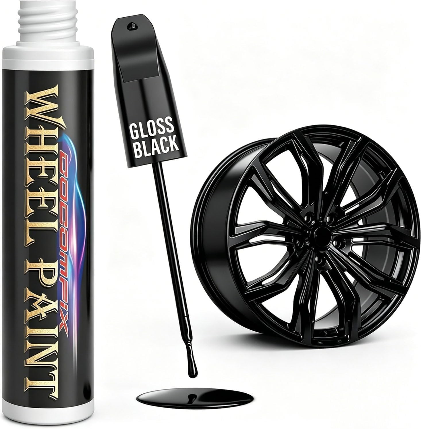Gloss Black Rim Touch Up Paint, Rim Paint, Wheel Scratch Repair Kit for Curb …