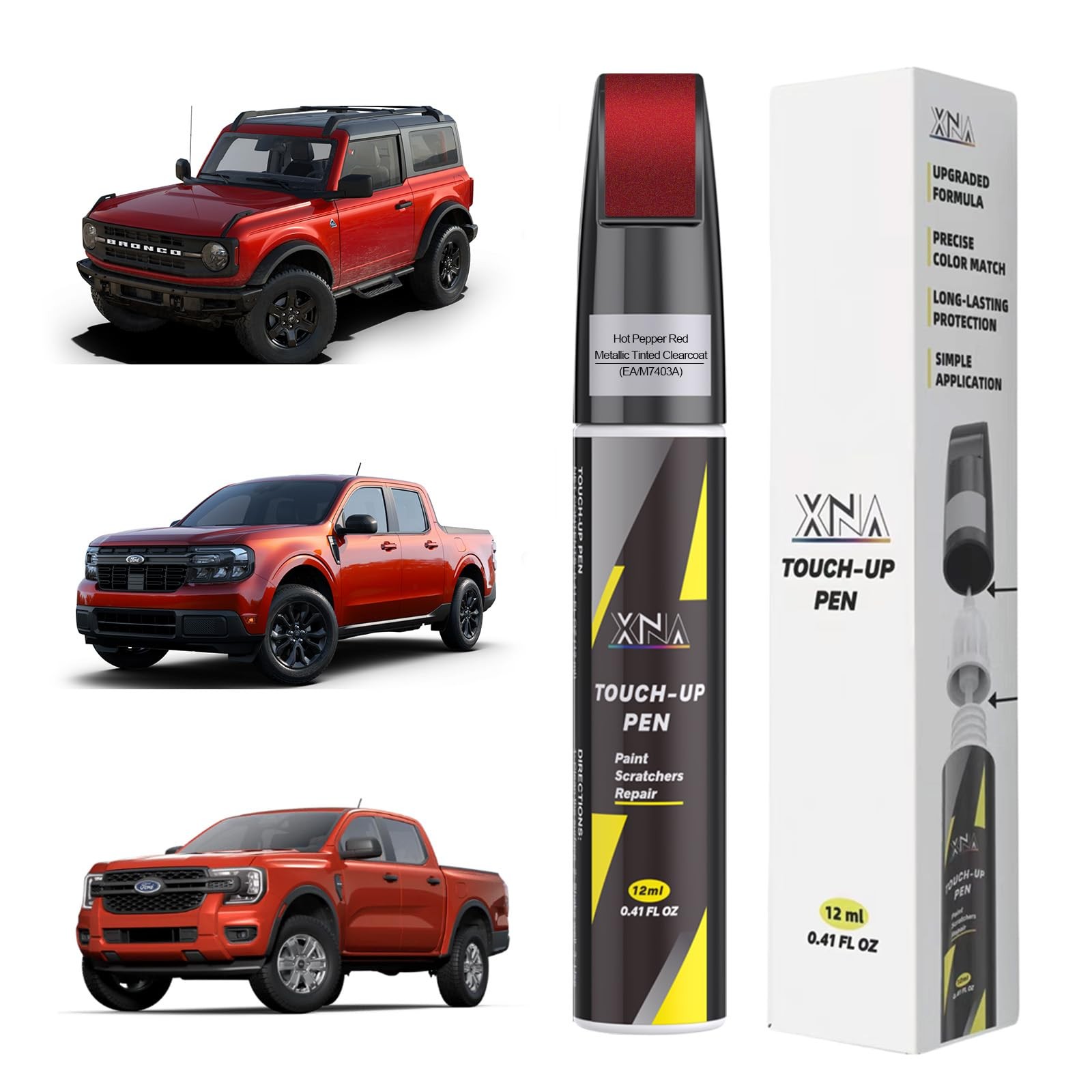 Touch Up Paint Kit For Ford EA A3403A Hot Pepper Red Metallic Paint Repair Kit