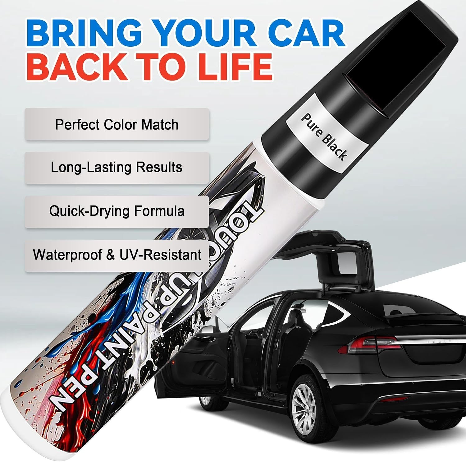 Fast Drying Black Car Paint Scratch Repair Pen – 0.4 Fl Oz for Seamless Fixes