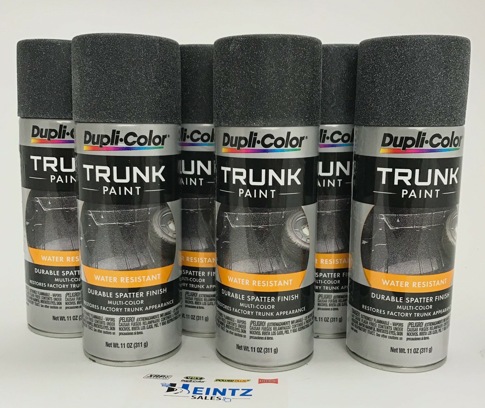 Duplicolor TSP101-6 PACK Black & Grey Trunk Paint -Water Resistant Durable -11oz