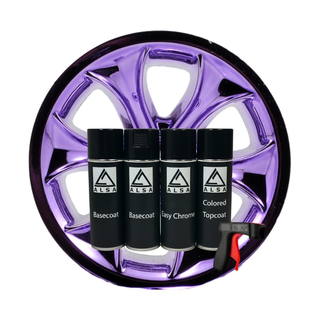 Alsa Purple Chrome Paint – Spray Can Kit (30 sq ft of chrome)