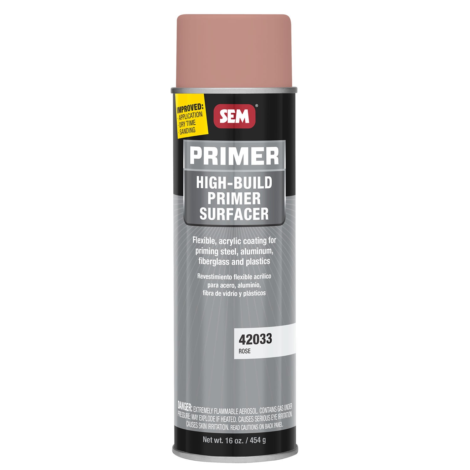 SEM High-Build Primer Surfacer, Flexible, Rose, 16 oz. Aerosol