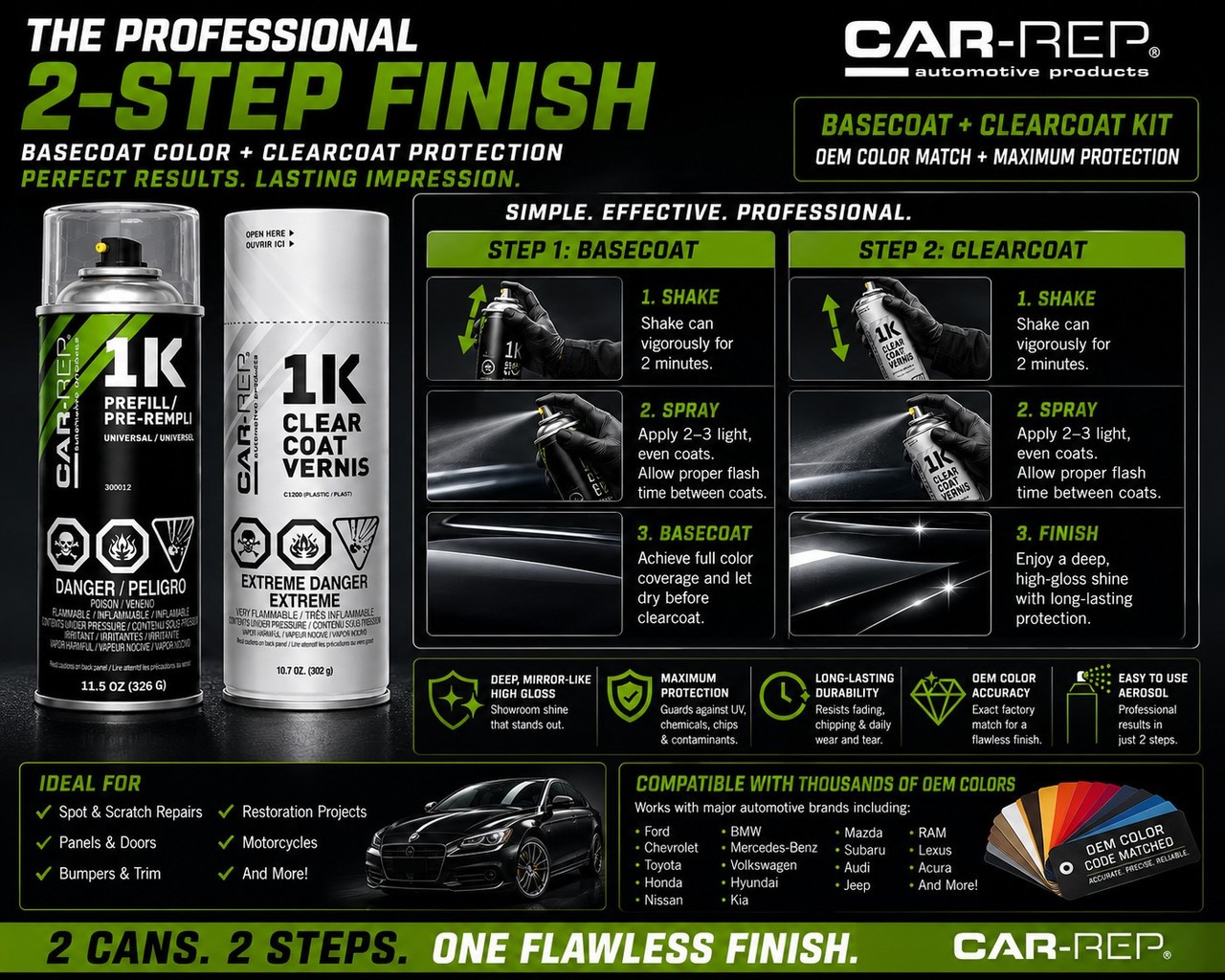 CAR-REP Basecoat & 1K Clearcoat for 2025 Hyundai Serenity White W6H