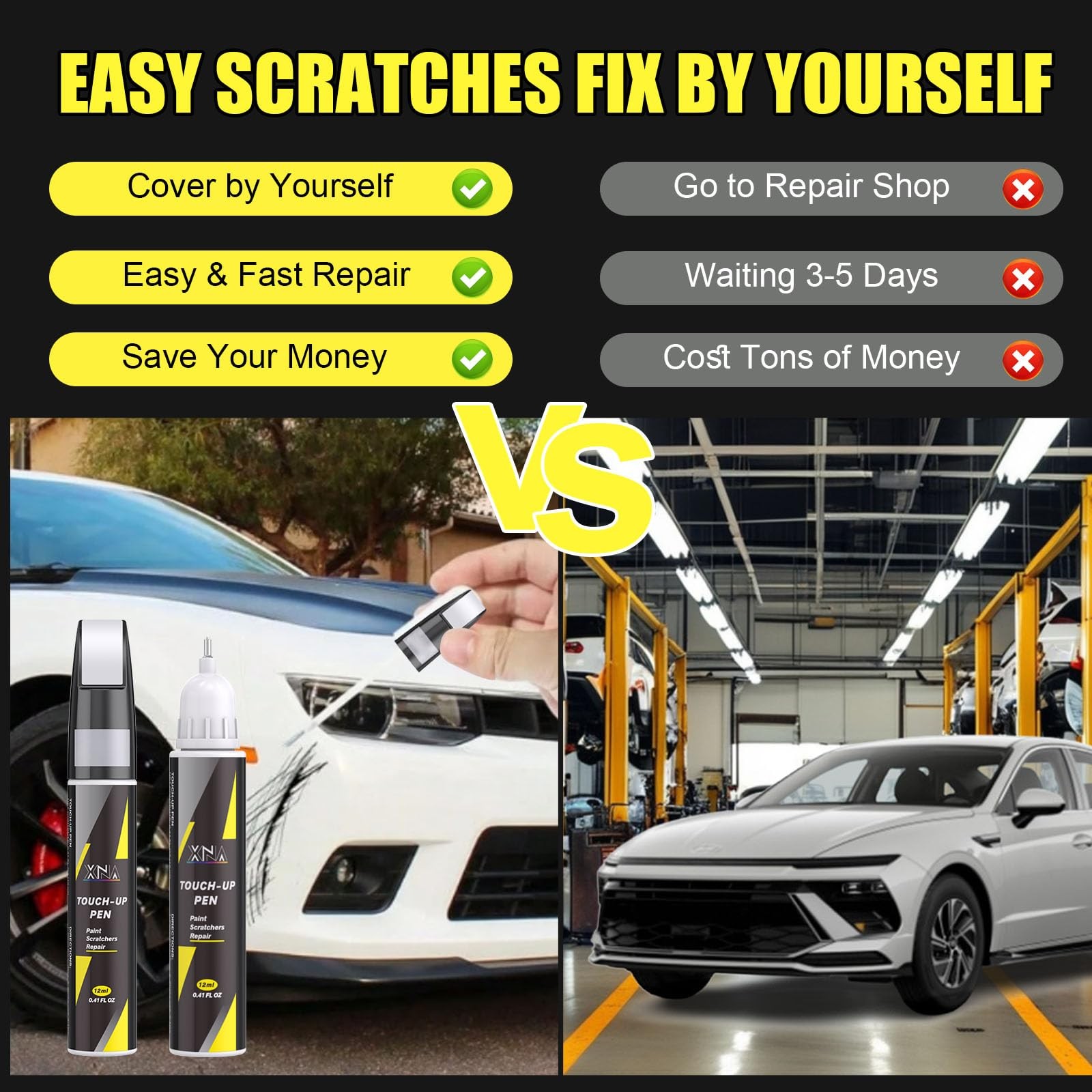 Touch Up Paint Kit For Hyundai W6H Serenity White Pearl Scratch Repair Kit