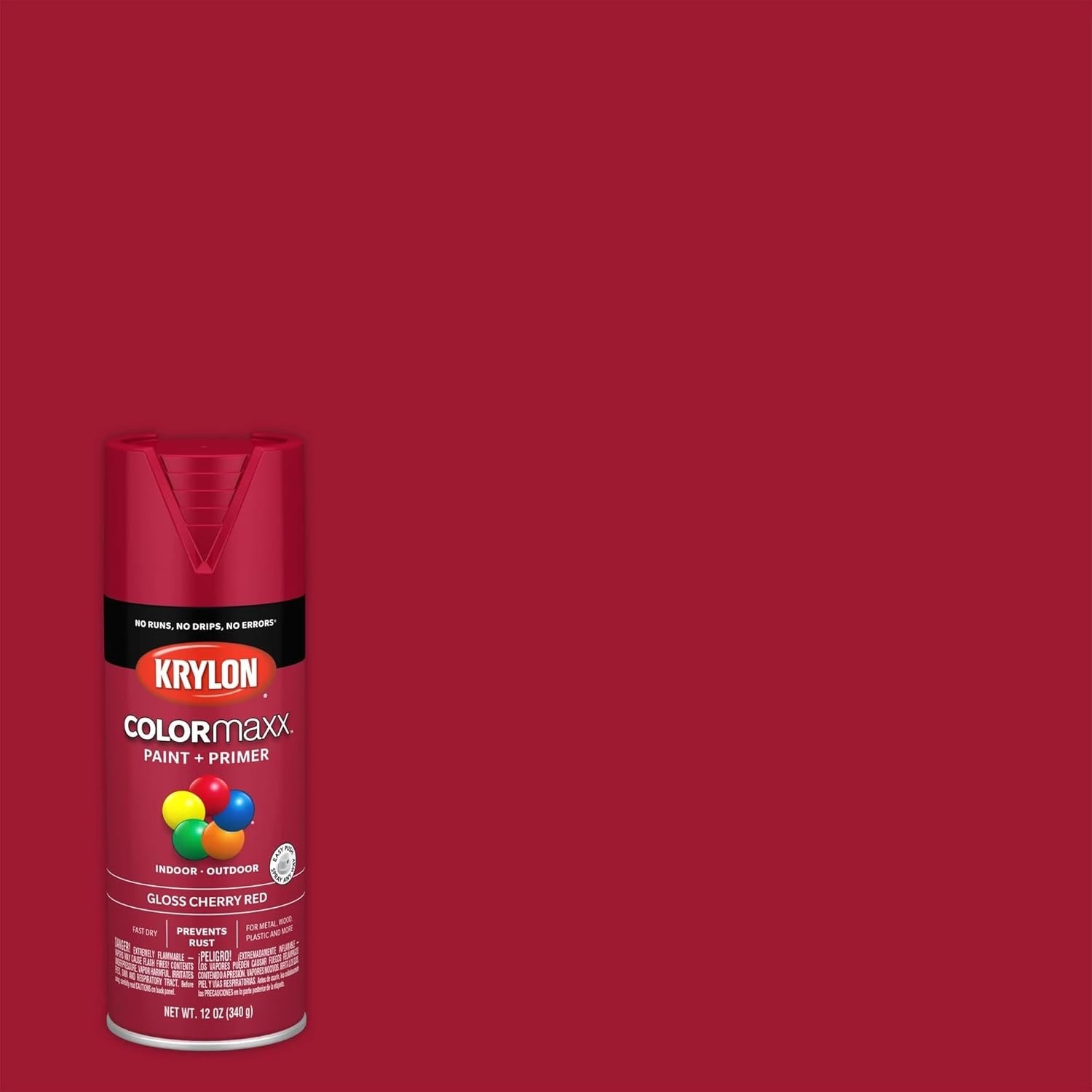 ColorMaxx 12 Oz. Gloss Cherry Red Spray Paint – Fast Dry & Rust Resistant