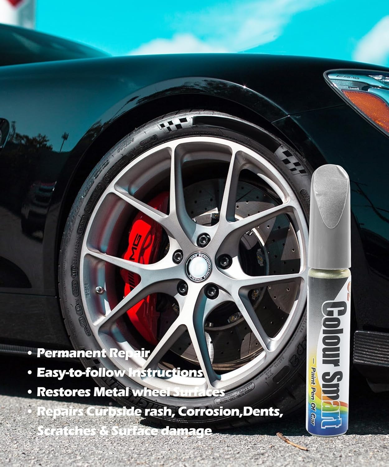 Wheel Repair Kit Silver Rim Touch Up Paint Car Wheel Paint Recover Scratch USA