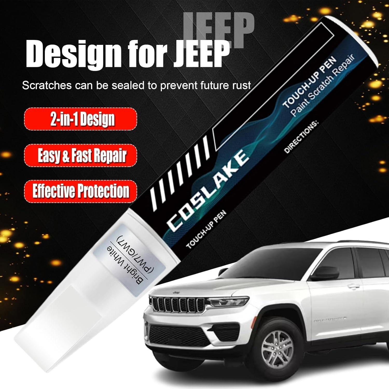 Firecracker Red Touch Up Paint for Jeep Wrangler & Gladiator – 12ml Fast-Drying