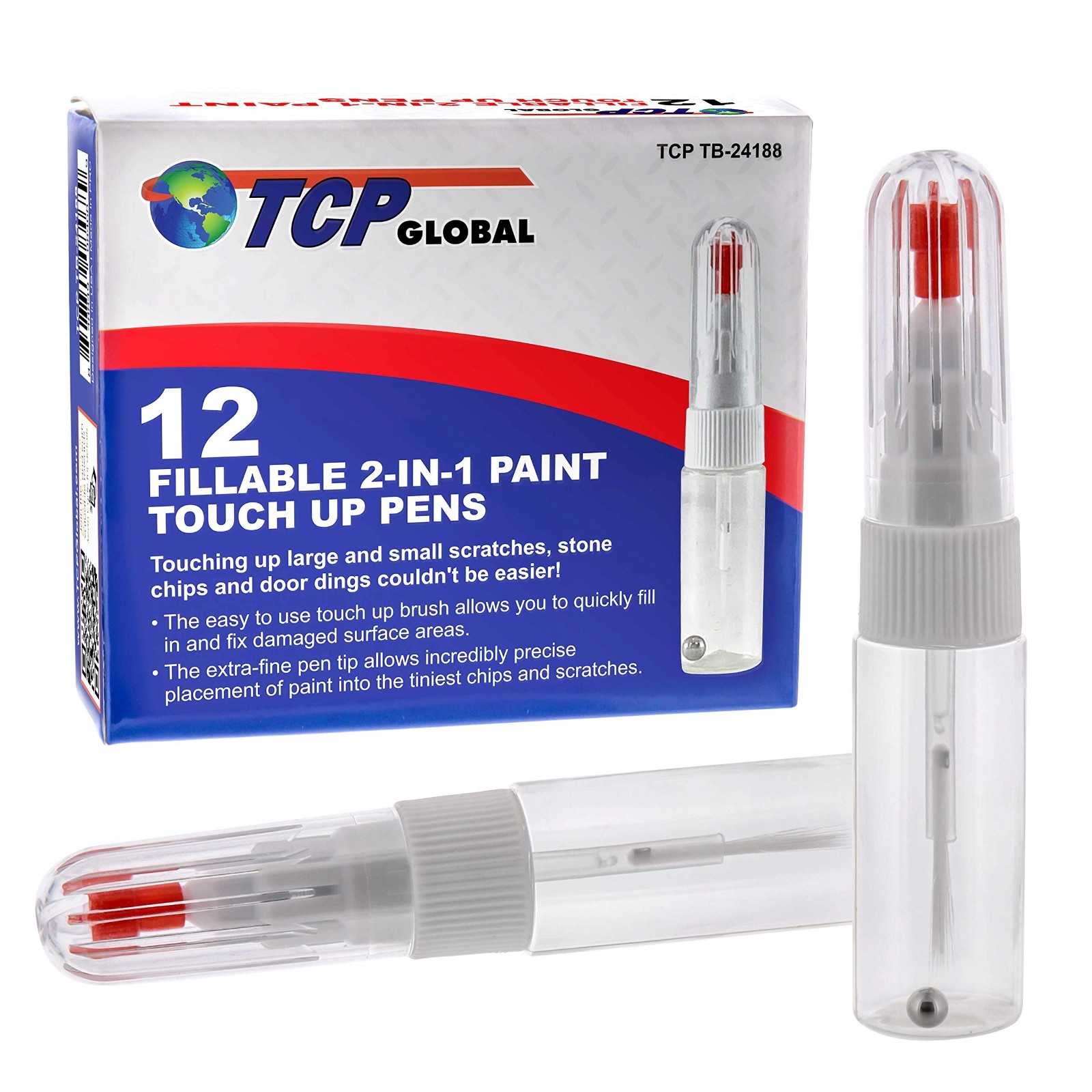 2-in-1 Paint Touch-Up Pens (12-Pack) – 10ml Fillable Applicator for Car Chips &