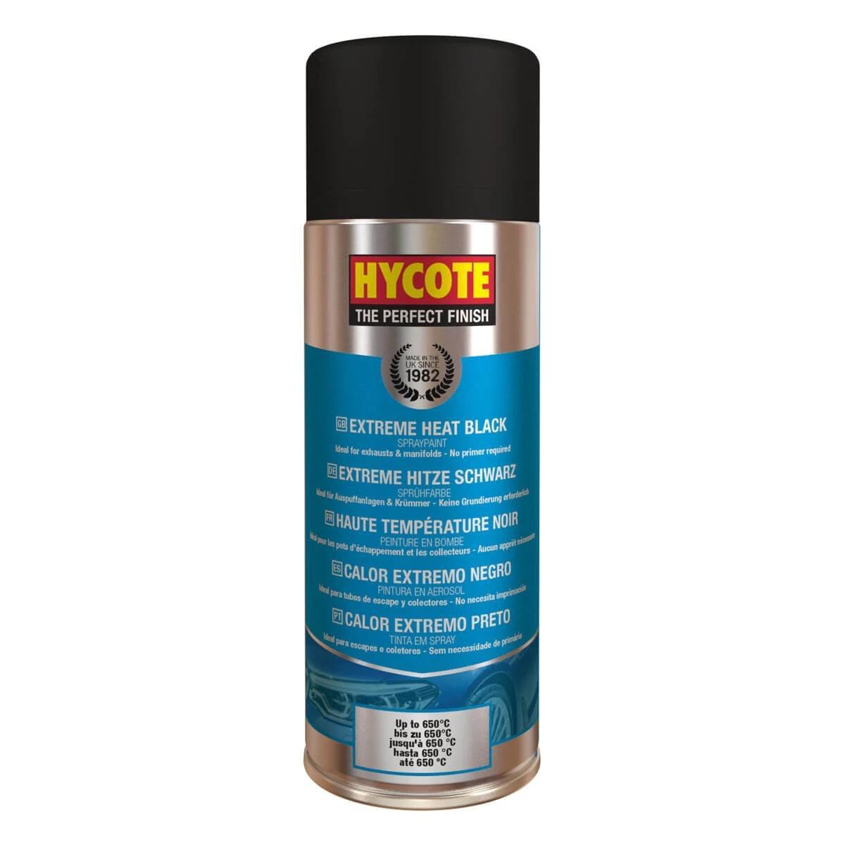 Hycote Colour Aerosol Spray Paint Black VHT Very High Temperature 400ml x2