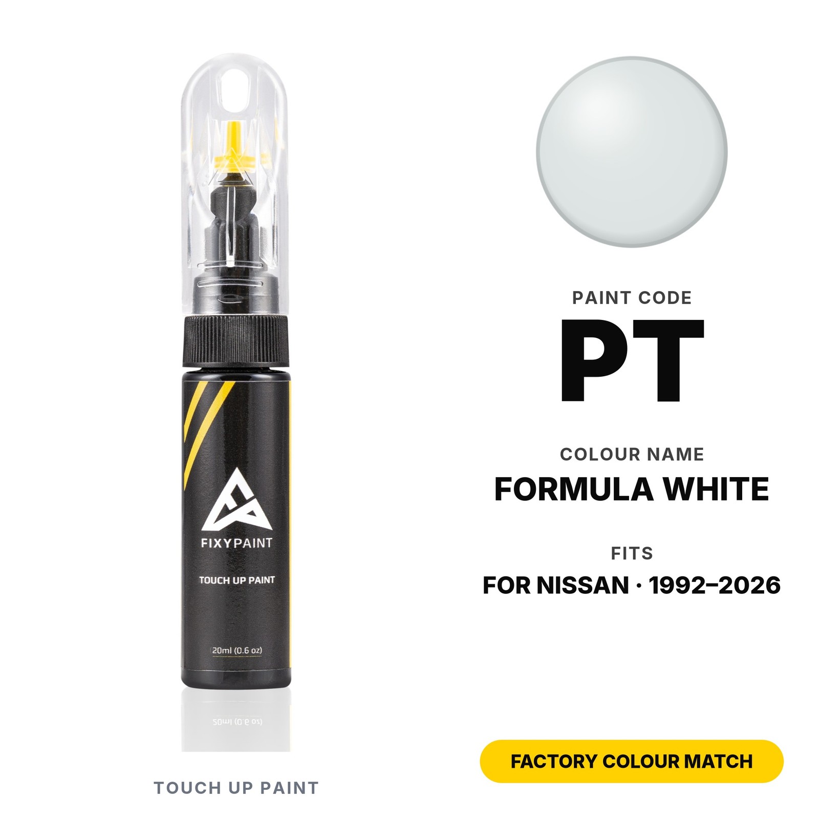 Touch Up Paint For Nissan PT Formula White Professional OEM Factory Color Match