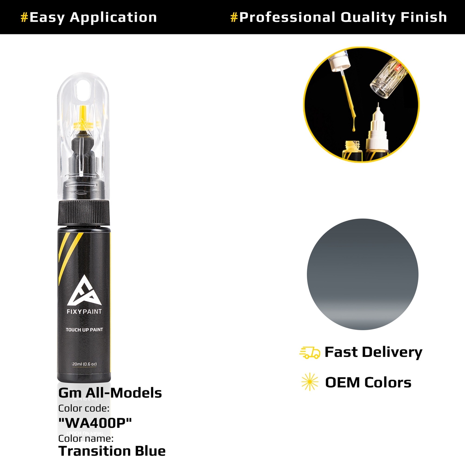 Touch up Paint for Gm Code: WA400P Transition Blue Exact Color Match