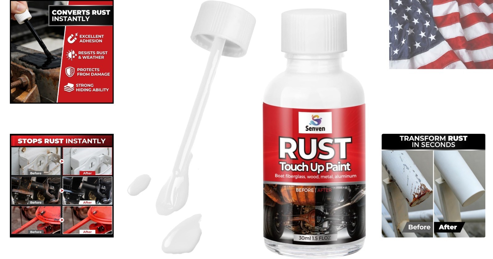 Rust White Touch Up Paint, Multi Surface Acrylic White Touch Up Paint Pen Scr…