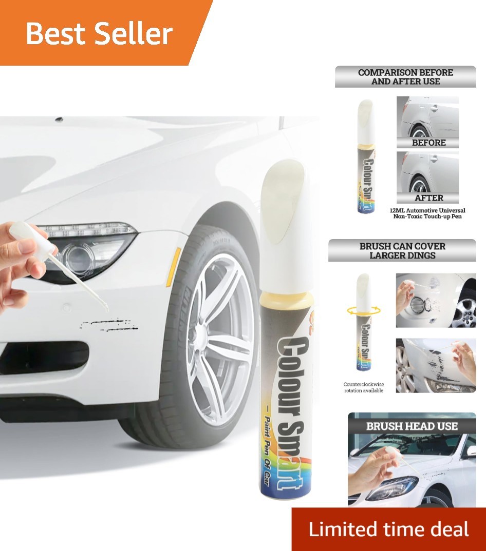 Automotive Touch Up Paint Pen – Easy Scratch Removal for Cars, White 0.04 oz
