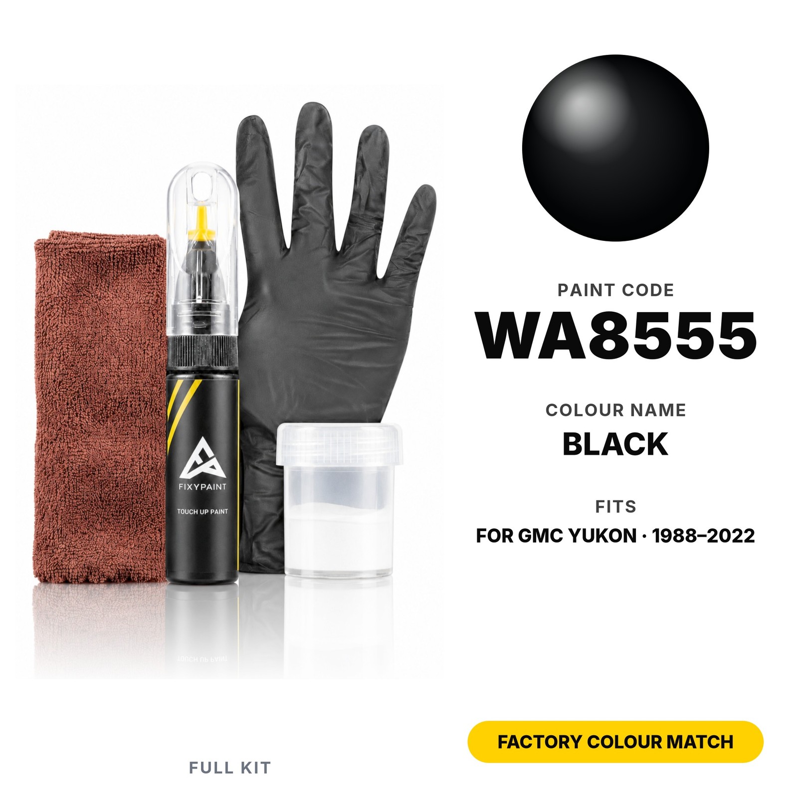 Touch Up Paint For GMC Yukon WA8555 Black Full Kit Original Colour Touch Up