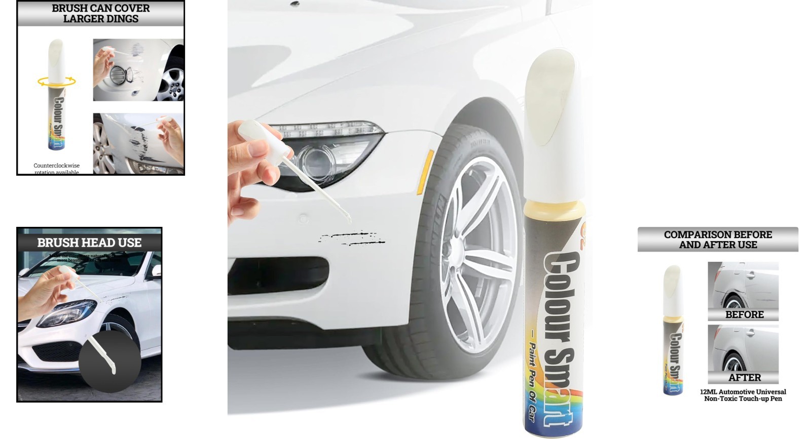 Automotive Touch Up Paint Pen – Easy Scratch Removal for Cars, White 0.04 oz